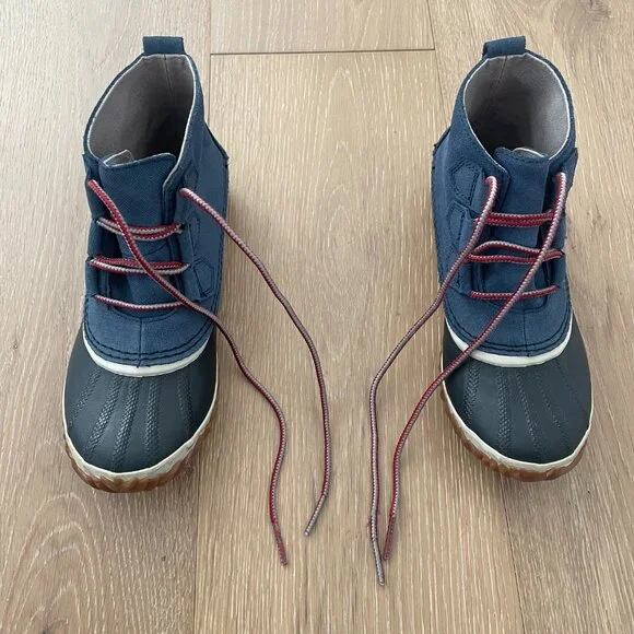 Sorel Boots Women 7 Shoes Out ‘N About Duck Waterproof Navy Blue Dark Mountain - Picture 11 of 13